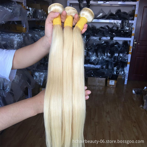 613 Blonde 1/3/4 Brazilian Hair Bundle Straight Weave Remy Human Hair Weft 26 28 30 32 34 36 38 40 Inch